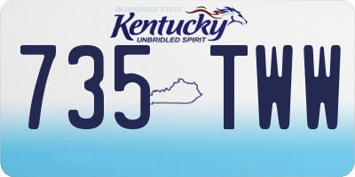 KY license plate 735TWW