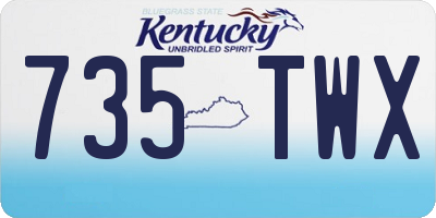 KY license plate 735TWX