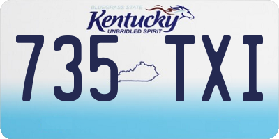KY license plate 735TXI