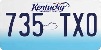 KY license plate 735TXO