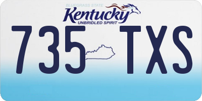 KY license plate 735TXS
