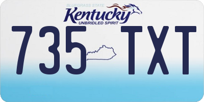 KY license plate 735TXT