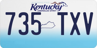 KY license plate 735TXV