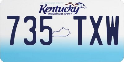 KY license plate 735TXW