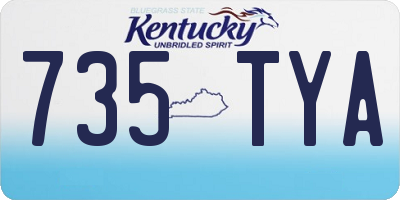 KY license plate 735TYA