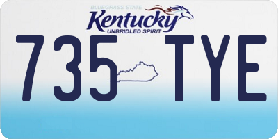 KY license plate 735TYE