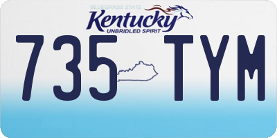 KY license plate 735TYM