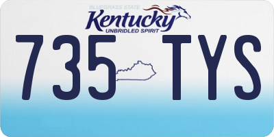 KY license plate 735TYS