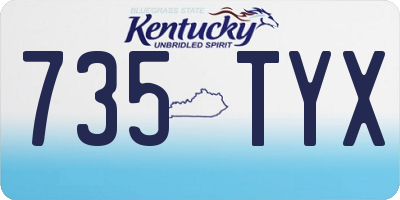 KY license plate 735TYX