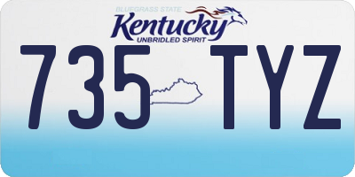 KY license plate 735TYZ