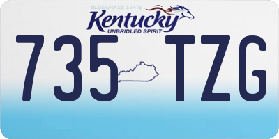 KY license plate 735TZG