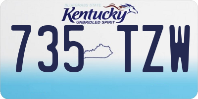 KY license plate 735TZW