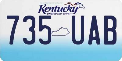 KY license plate 735UAB