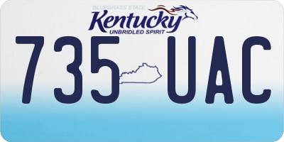 KY license plate 735UAC