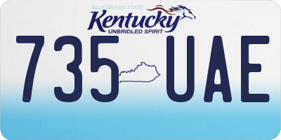 KY license plate 735UAE
