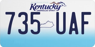 KY license plate 735UAF