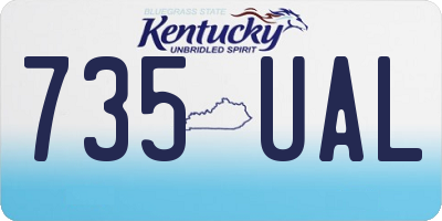 KY license plate 735UAL