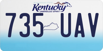 KY license plate 735UAV