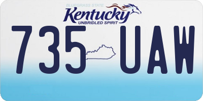 KY license plate 735UAW