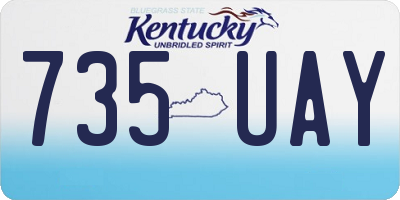 KY license plate 735UAY