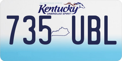 KY license plate 735UBL