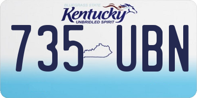 KY license plate 735UBN