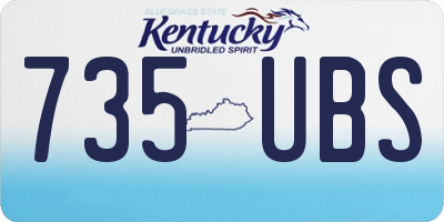 KY license plate 735UBS
