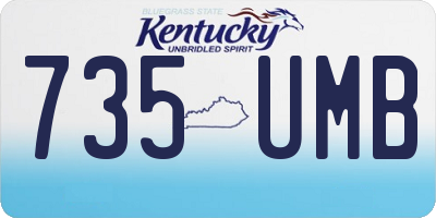 KY license plate 735UMB