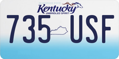 KY license plate 735USF
