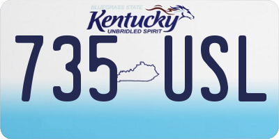 KY license plate 735USL