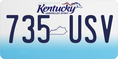 KY license plate 735USV