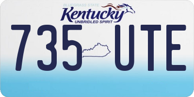 KY license plate 735UTE