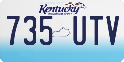 KY license plate 735UTV