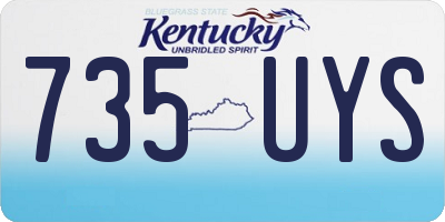 KY license plate 735UYS