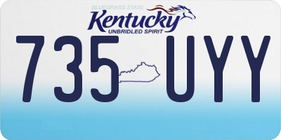 KY license plate 735UYY