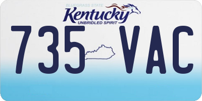 KY license plate 735VAC