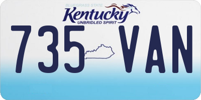 KY license plate 735VAN