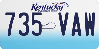 KY license plate 735VAW