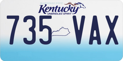 KY license plate 735VAX