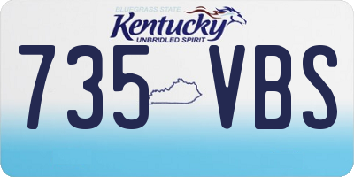 KY license plate 735VBS