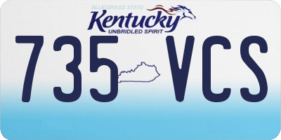 KY license plate 735VCS