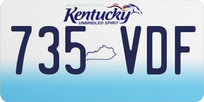 KY license plate 735VDF