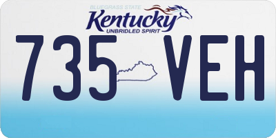 KY license plate 735VEH