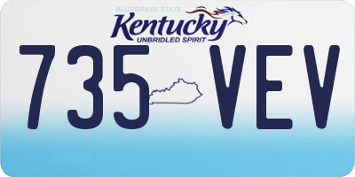 KY license plate 735VEV