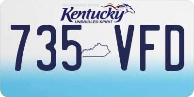KY license plate 735VFD