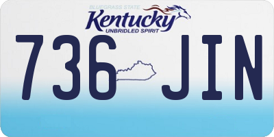 KY license plate 736JIN