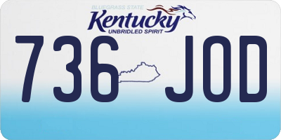 KY license plate 736JOD