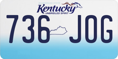KY license plate 736JOG