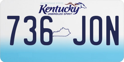 KY license plate 736JON