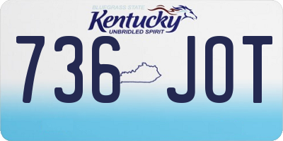 KY license plate 736JOT